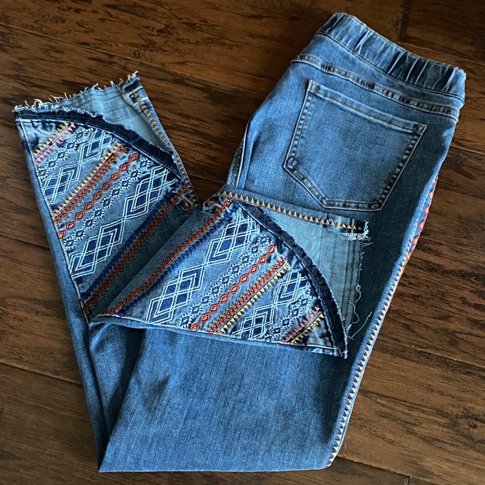 FDJ Blue Embroidered Side-Trim Women's Jeans